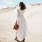 Celeste Women's Dress – Long Sleeves, Flowing Silhouette & Artsy Boho Accents