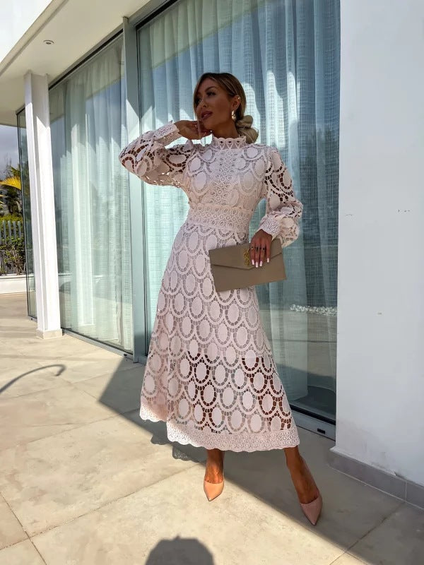 Aurora Elegant Women's Dress – Lace Dress with Long Sleeves for a Chic Night Out