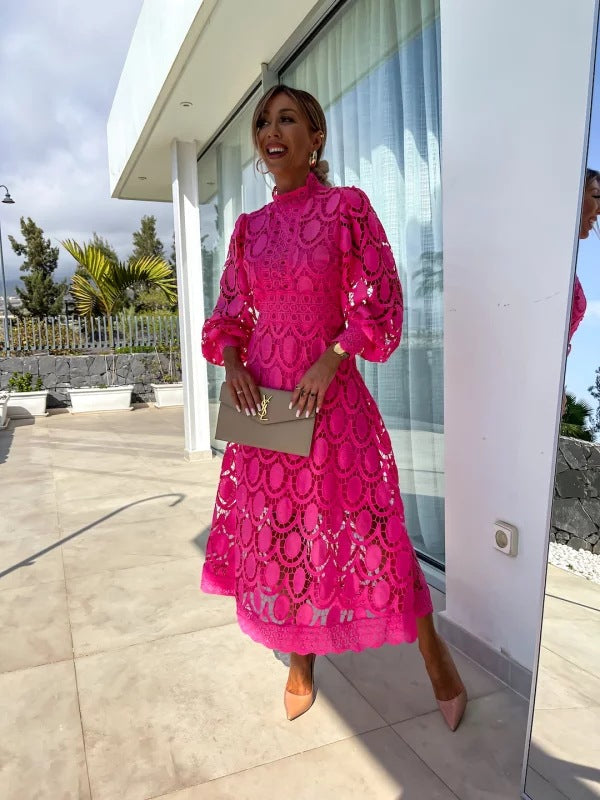 Aurora Elegant Women's Dress – Lace Dress with Long Sleeves for a Chic Night Out