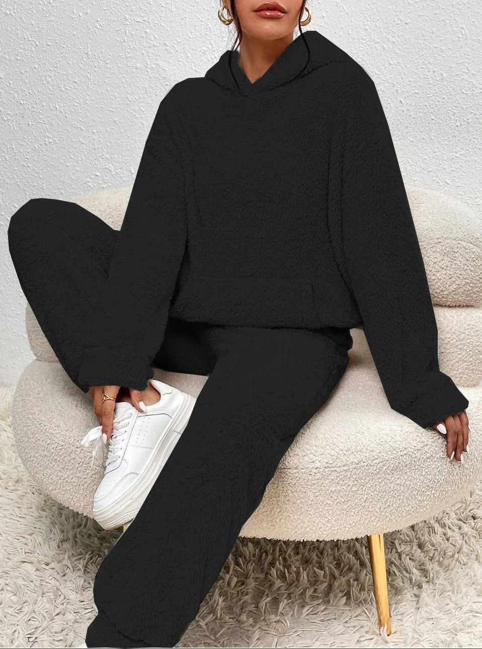 Sienna Women's Set – Soft Fleece Loungewear with Cozy Hoodie & Jogger
