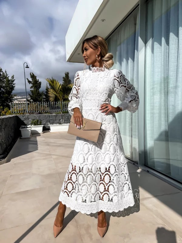Aurora Elegant Women's Dress – Lace Dress with Long Sleeves for a Chic Night Out