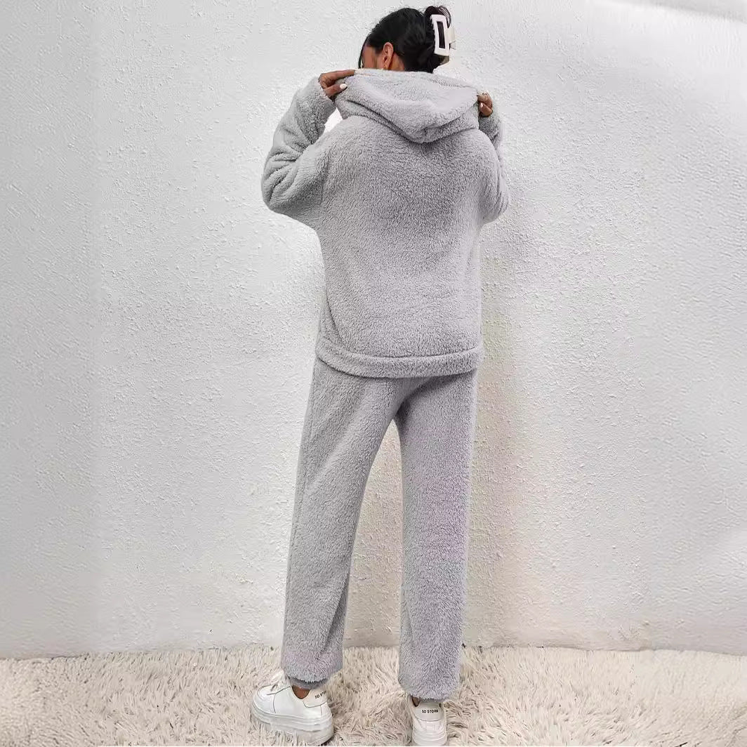 Sienna Women's Set – Soft Fleece Loungewear with Cozy Hoodie & Jogger