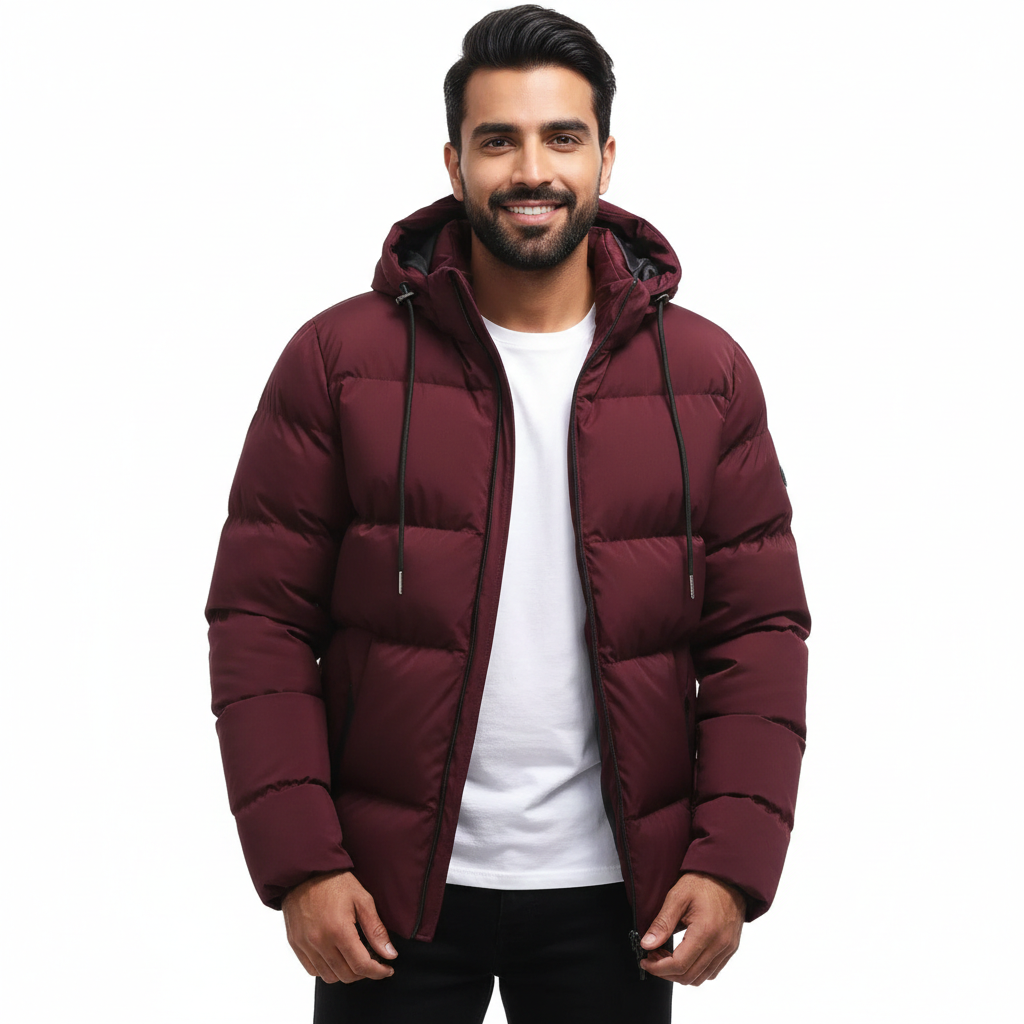 Felix Men's Waterproof Winter Parka – Quilted Puffer Design, Hood & Maximum Warmth