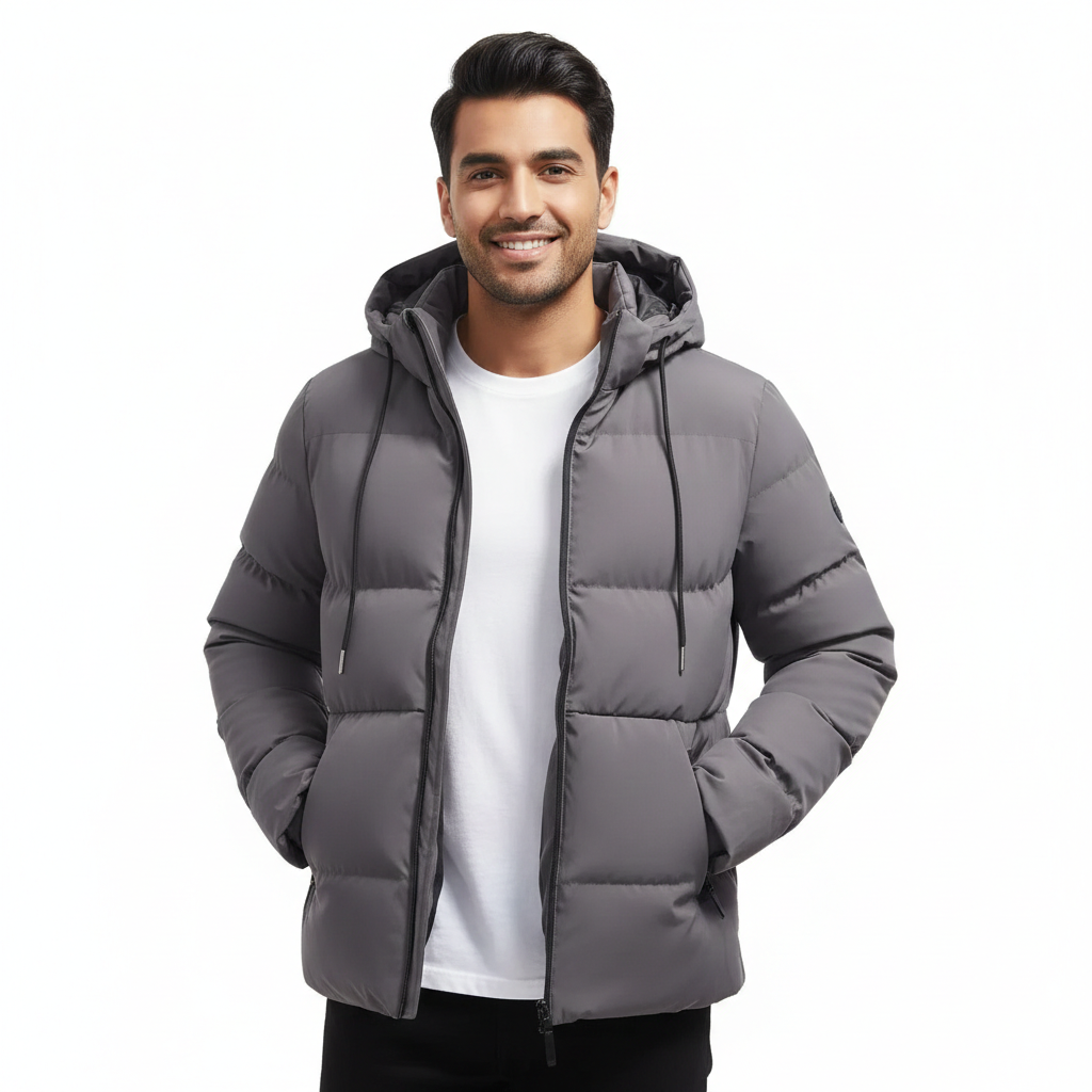 Felix Men's Waterproof Winter Parka – Quilted Puffer Design, Hood & Maximum Warmth