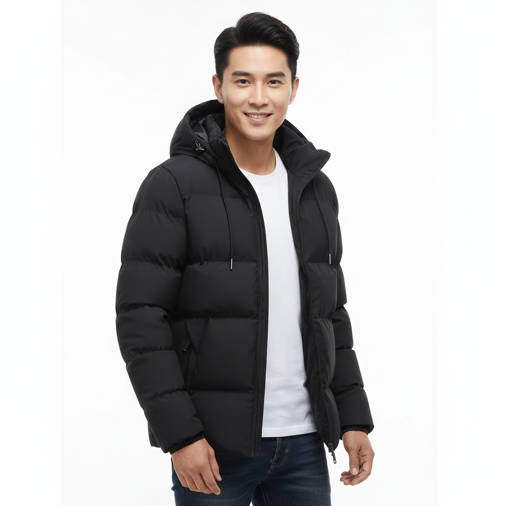 Felix Men's Waterproof Winter Parka – Quilted Puffer Design, Hood & Maximum Warmth