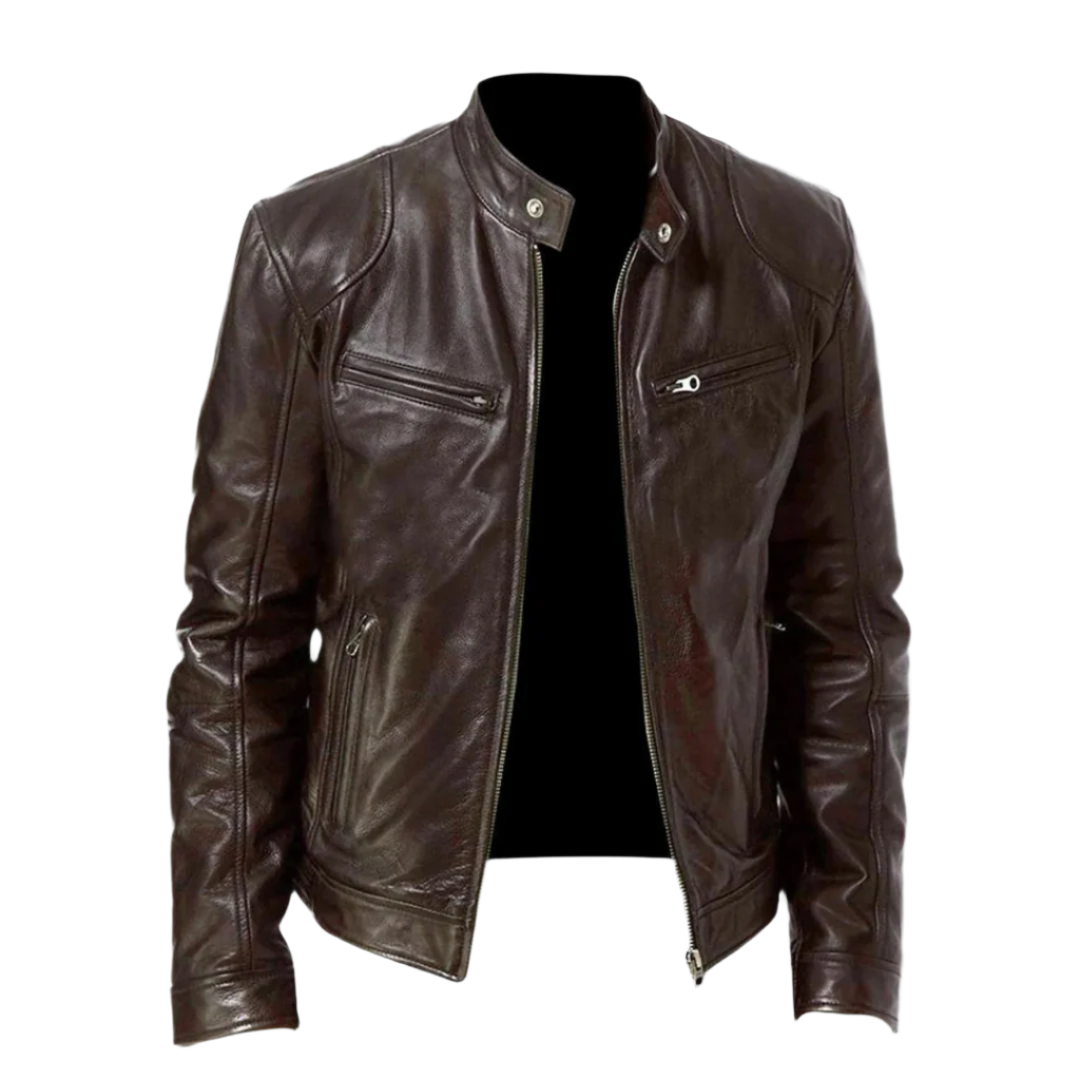 Marcus Men's Leather Jacket – Sleek & Long-Lasting Bomber with a Modern, Comfortable Style