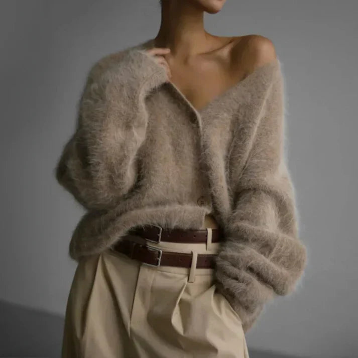 Josephine Women's Cashmere Sweater – Relaxed Elegant Cardigan & Timeless Cozy Comfort