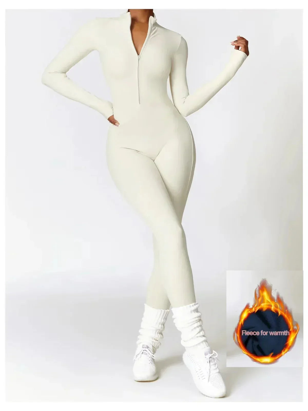 Maren Women's Winter Onesie – Cozy Fleece-Lined Jumpsuit with Stretch Fabric and Adjustable Neckline