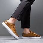 Marco Men's Leather Sneakers – Sleek Genuine Leather Sneakers with a Cushioned Sole and Timeless Design