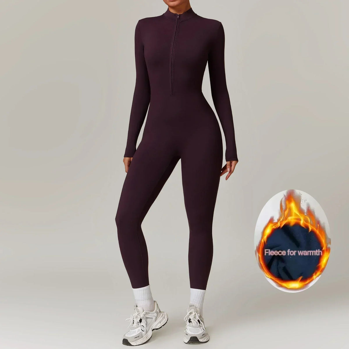 Maren Women's Winter Onesie – Cozy Fleece-Lined Jumpsuit with Stretch Fabric and Adjustable Neckline