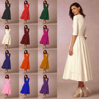 Celeste Women's Midi Dress – Fitted Cotton Dress with an Elegant Cut