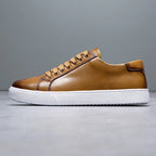 Marco Men's Leather Sneakers – Sleek Genuine Leather Sneakers with a Cushioned Sole and Timeless Design