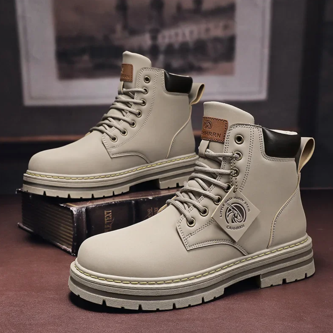 Desmond Men's Lace-Up Boots – Rugged Leather Shoes with Non-Slip Sole & Premium Comfort