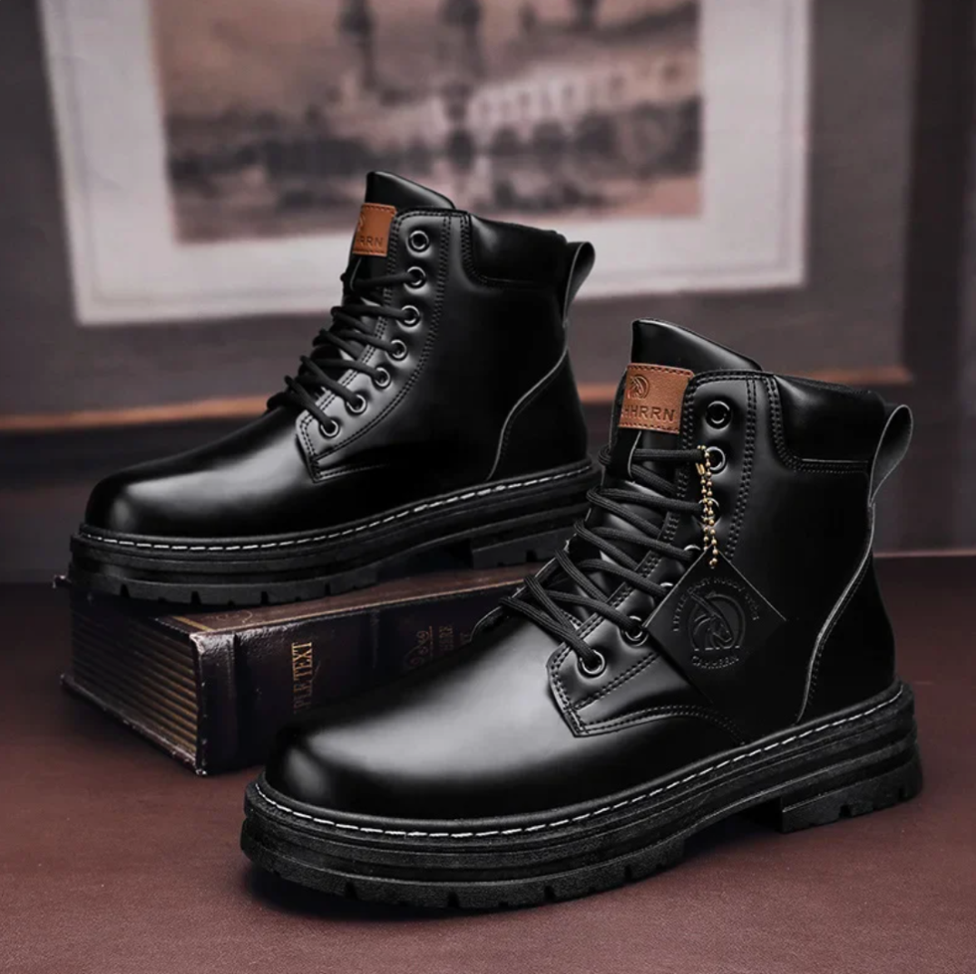 Desmond Men's Lace-Up Boots – Rugged Leather Shoes with Non-Slip Sole & Premium Comfort
