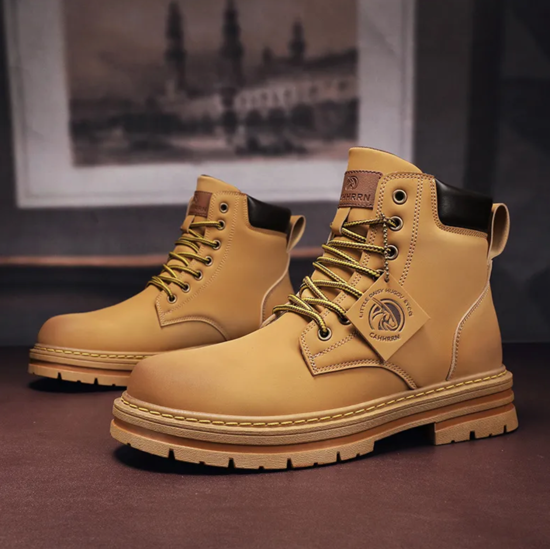 Desmond Men's Lace-Up Boots – Rugged Leather Shoes with Non-Slip Sole & Premium Comfort