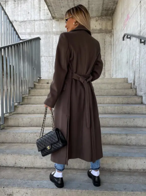 Rosalind Women's Long Coat – Elegant Winter Trench with Belt & Warm Lining