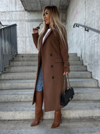 Rosalind Women's Long Coat – Elegant Winter Trench with Belt & Warm Lining