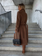 Rosalind Women's Long Coat – Elegant Winter Trench with Belt & Warm Lining