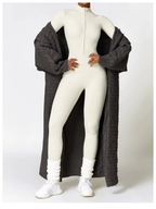Maren Women's Winter Onesie – Cozy Fleece-Lined Jumpsuit with Stretch Fabric and Adjustable Neckline