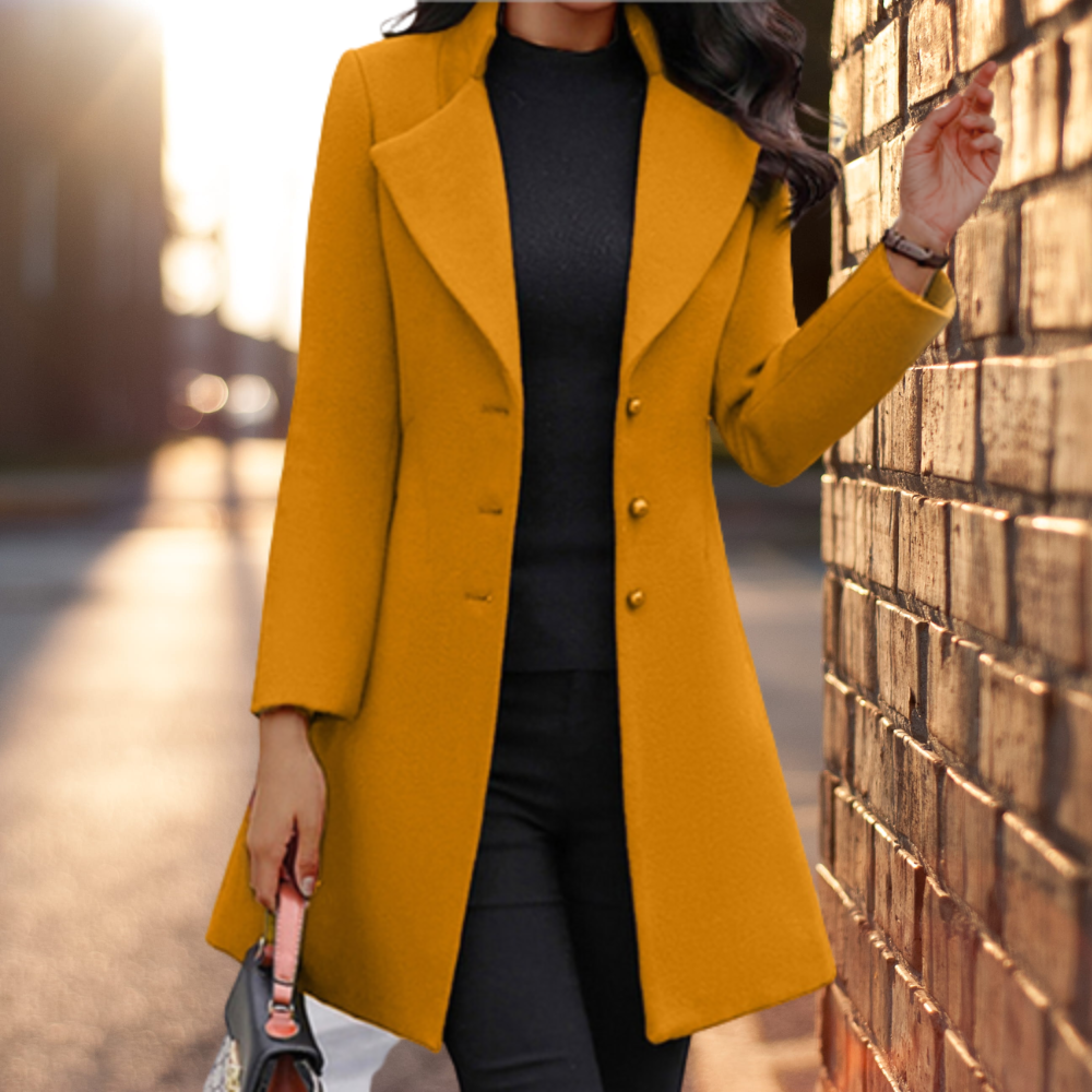 Rosalind Wool-Blend Coat for Women – Fitted Winter Jacket with Classic, Elegant Design
