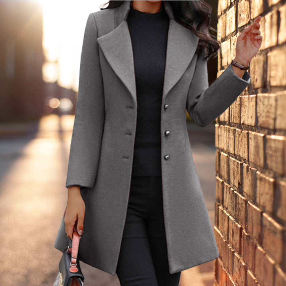 Rosalind Wool-Blend Coat for Women – Fitted Winter Jacket with Classic, Elegant Design