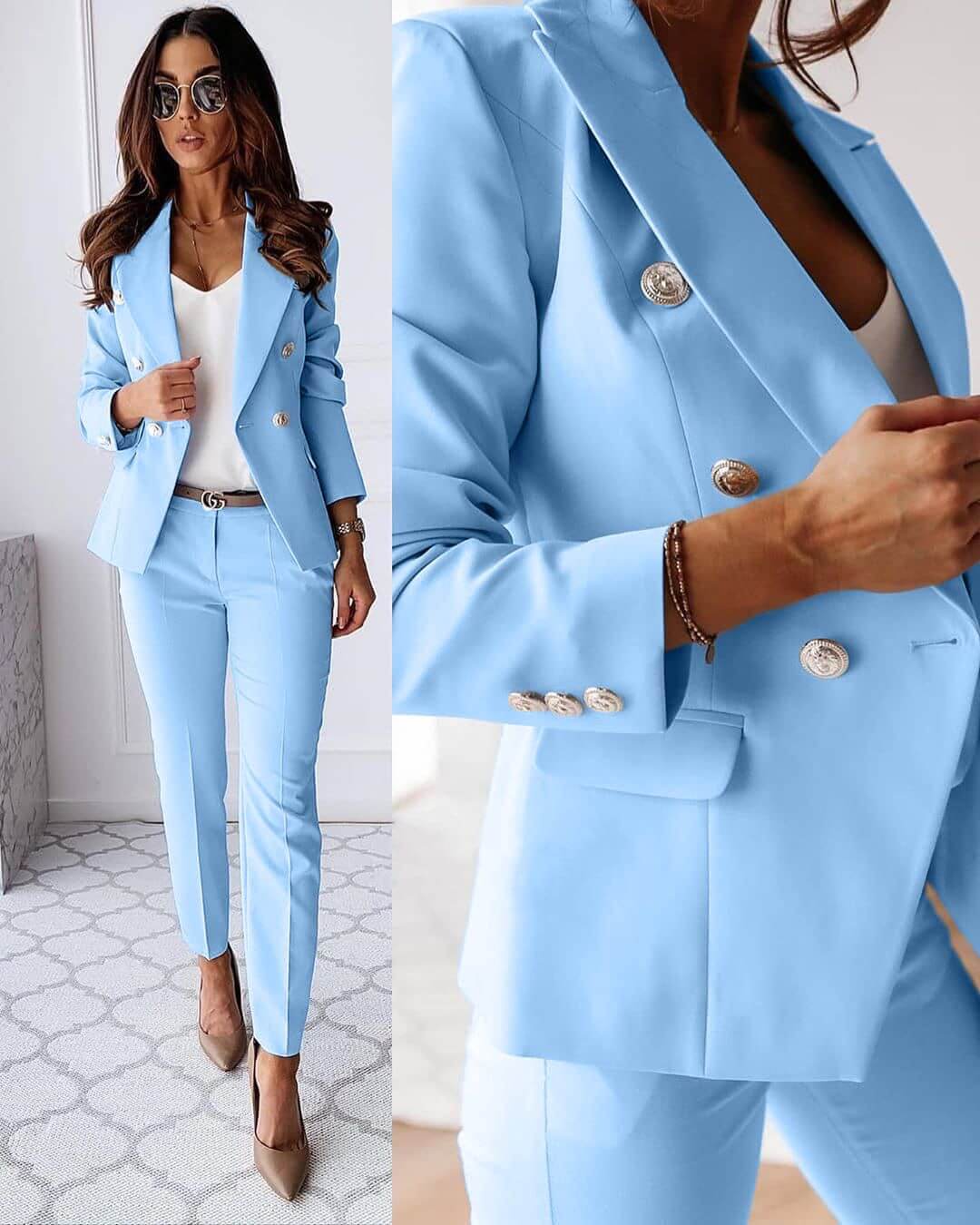 Camille Women's Suit – A Modern Set with a Sharp Blazer & Chic Tailored Trousers