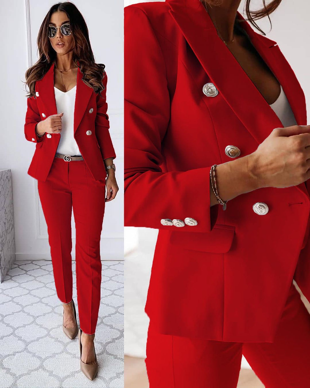 Camille Women's Suit – A Modern Set with a Sharp Blazer & Chic Tailored Trousers