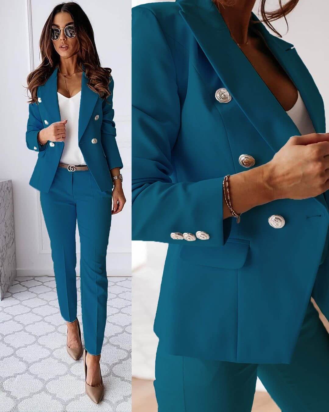 Camille Women's Suit – A Modern Set with a Sharp Blazer & Chic Tailored Trousers