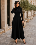 Isabelle Women's Pleated Dress – Fitted Bodice, Flowy Skirt & Elegant Silhouette