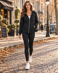 Chelsea Women's Fitted Zip-Up Hoodie – Cotton Blend, Fixed Hood & Front Pockets
