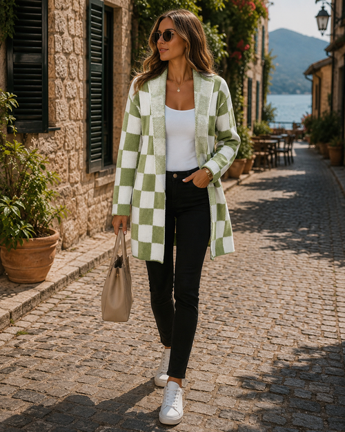 Arielle Women's Colourblock Hooded Cardigan – Open Front, Long Sleeves & Relaxed Fit