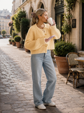 Eliza Women's Knit Cardigan – Button Front, Drop Shoulders & Relaxed Fit