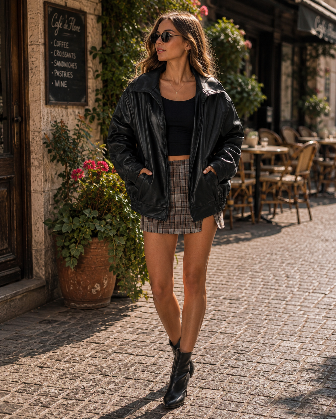 Zoe Women's Vegan Leather Jacket – Oversized Fit, Zip Front & Boyfriend Style