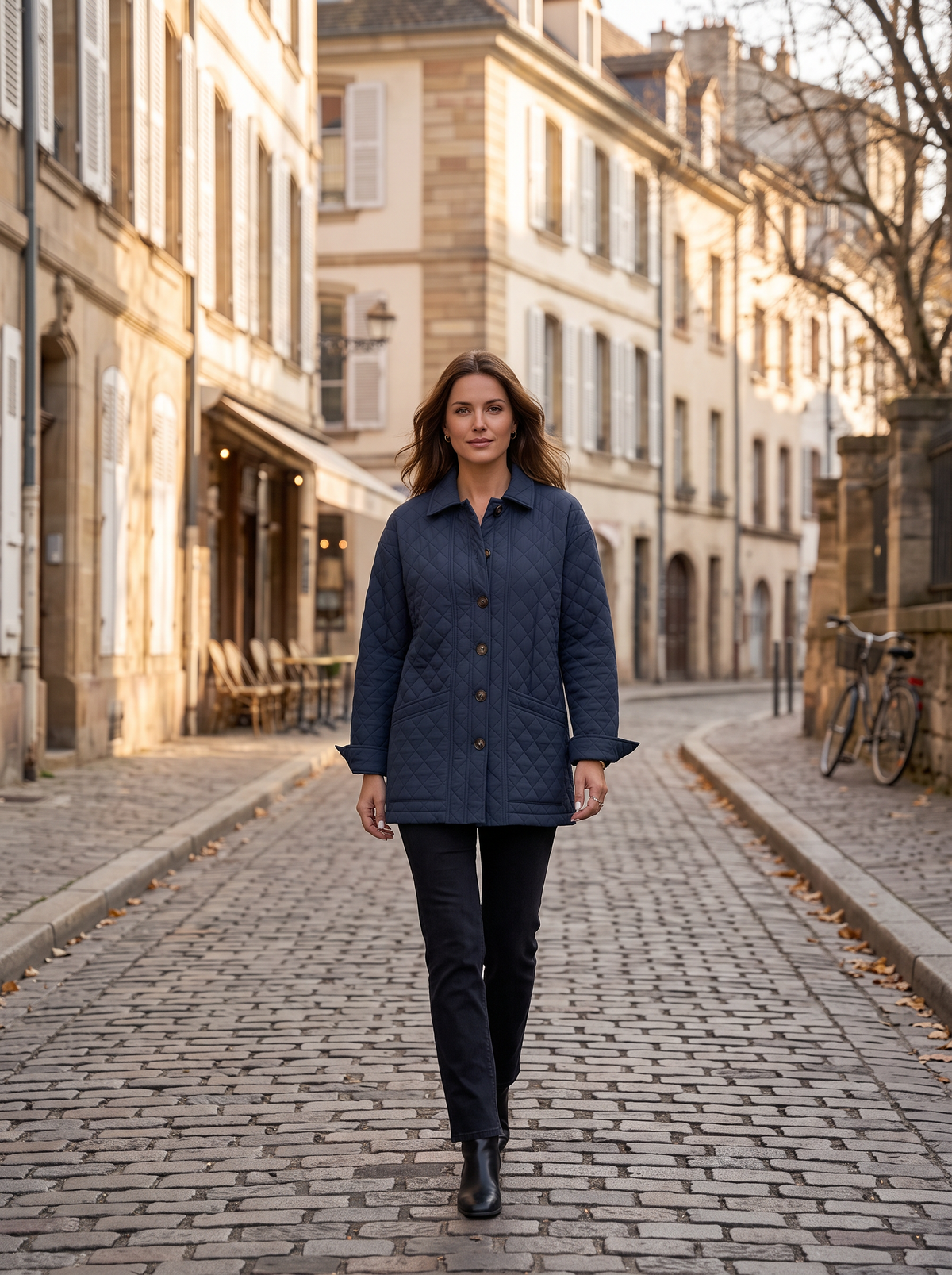 Faith Women's Diamond Quilted Jacket – Button Front, Stand Collar & Pockets