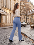 Samantha Women's Flared Leggings – High Waist, 4-Way Stretch & 4 Pockets