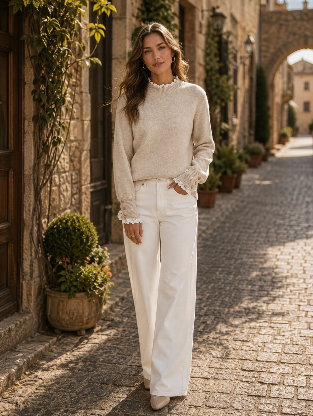 Clara Women's Knit Sweater – Soft Breathable Fabric, Elegant Fit & Machine Washable