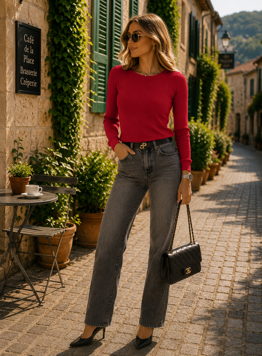Molly Women's Crew Neck Top – Long Sleeves, Slim Fit & Stretch Fabric