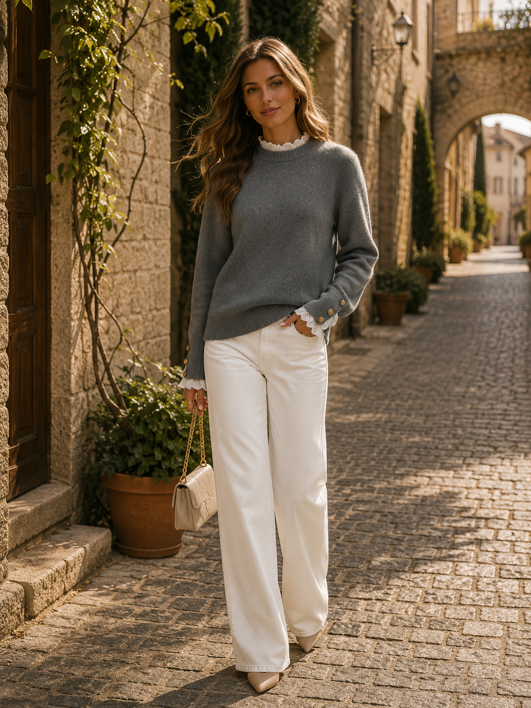 Clara Women's Knit Sweater – Soft Breathable Fabric, Elegant Fit & Machine Washable