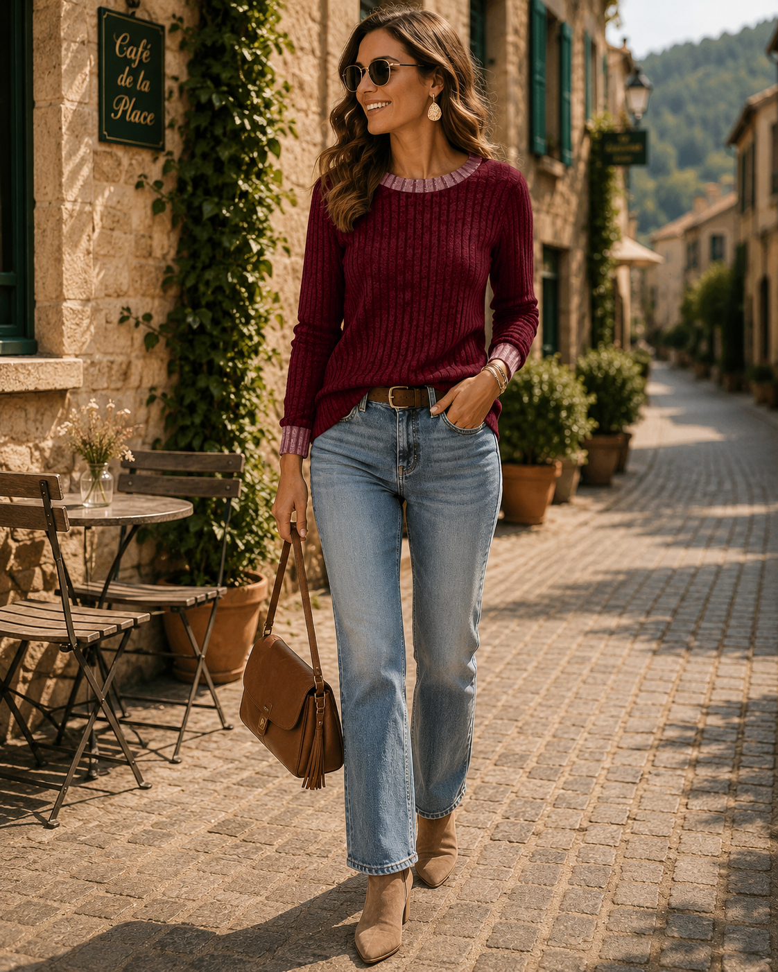 Abigail Women's Colour Block Sweater – Crew Neck, Long Sleeves & Relaxed Fit