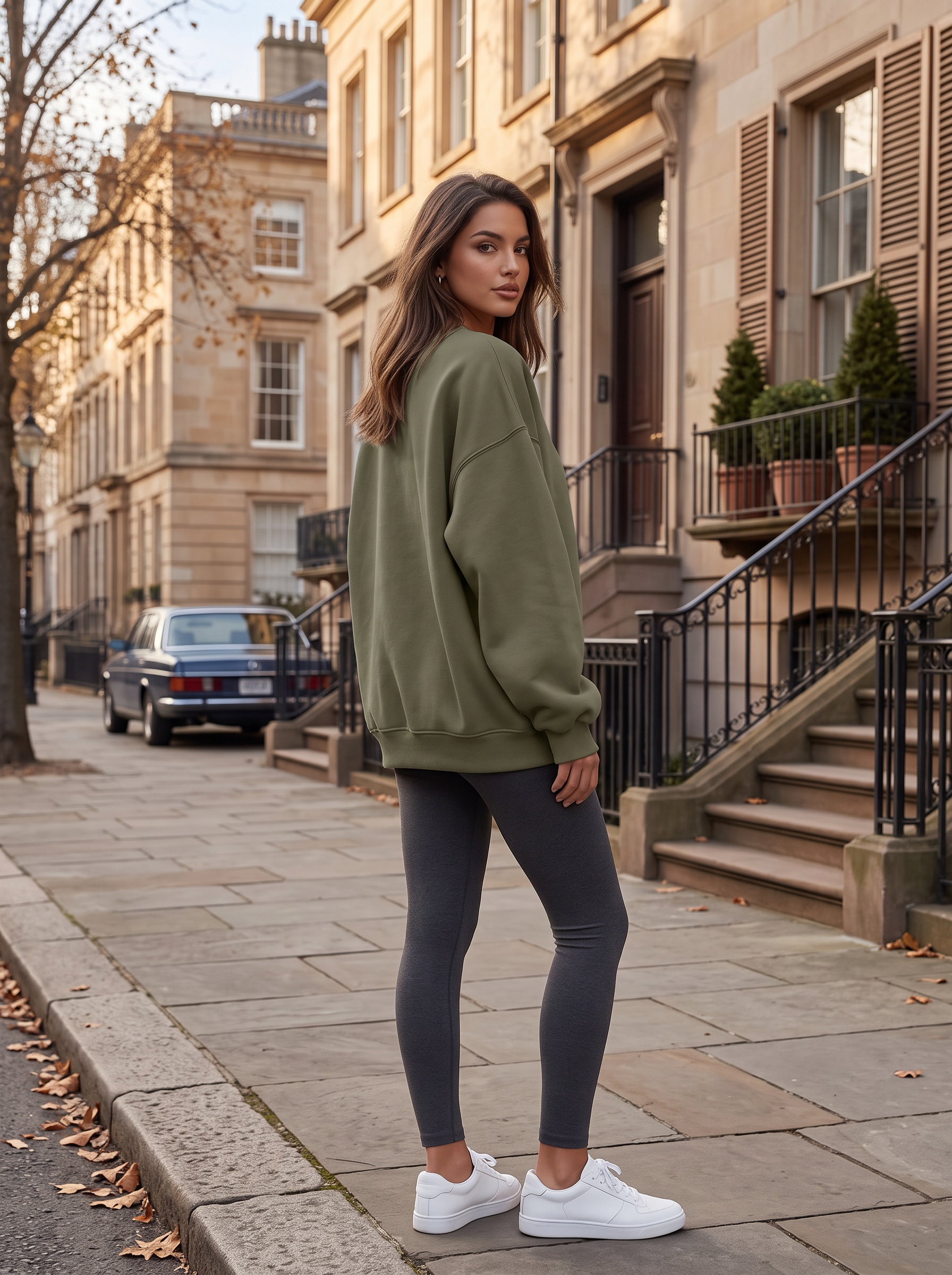 Brooke Women's Oversized Fleece Sweatshirt – Crew Neck, Drop Shoulders & Long Sleeves