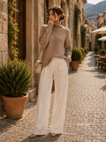 Beatrice Women's Oversized Turtleneck Sweater – Thick Knit, Wool Blend & Loose Fit