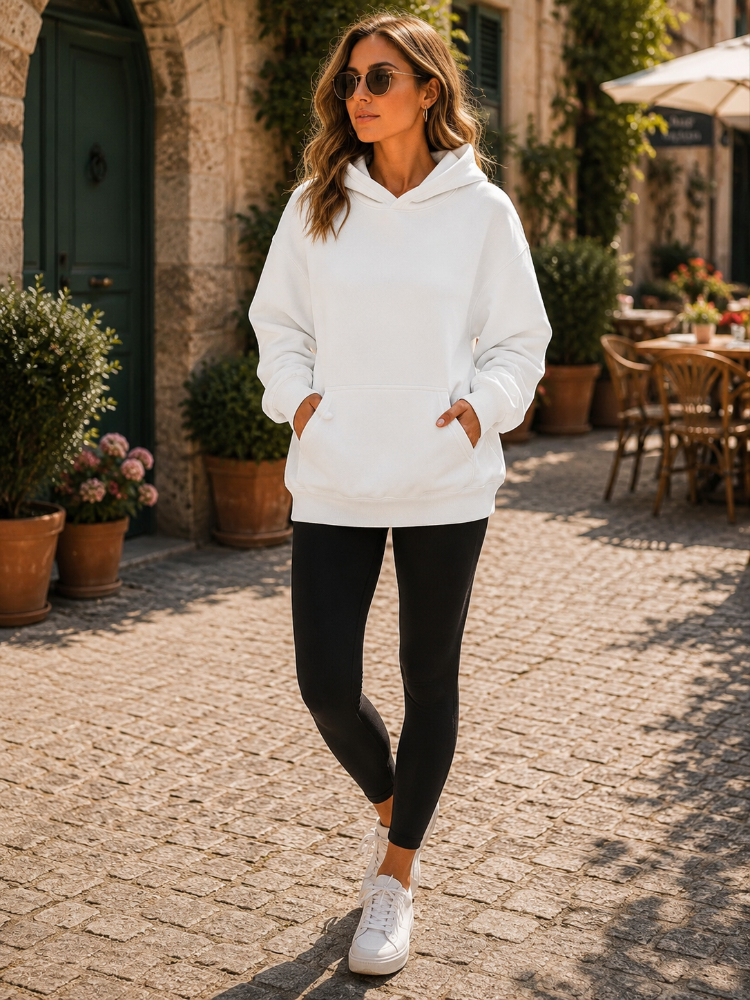 Jasmine Women's Fleece Hoodie – Oversized Fit, Kangaroo Pocket & Drop Shoulders