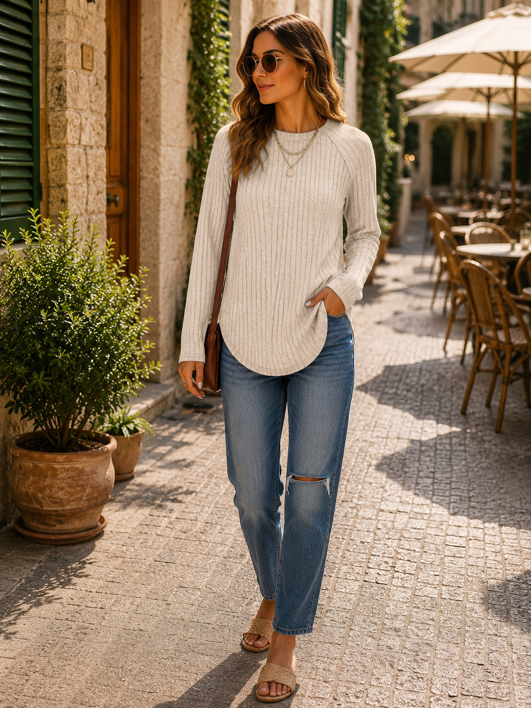 Alice Women's Tunic Top – High-Low Hem, Side Slits & Relaxed Fit