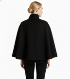Melina Women's Wool Coat – Chic Stand Collar with Detachable Belt & Easy-Going Fit
