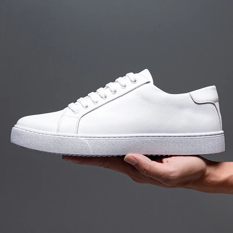 Marco Men's Leather Sneakers – Sleek Genuine Leather Sneakers with a Cushioned Sole and Timeless Design