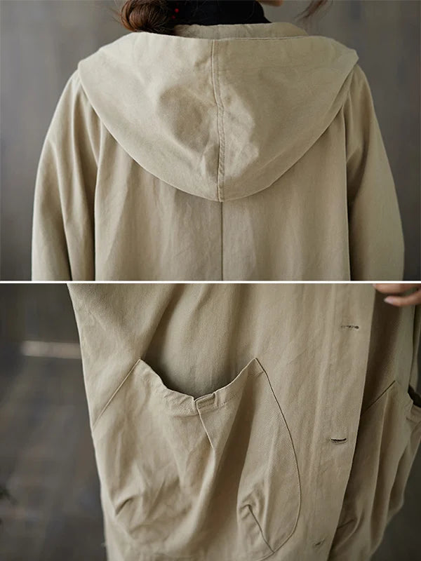Adeline Women's Trench Coat – Long Hooded Coat with an Elegant Fit for Rainy Days