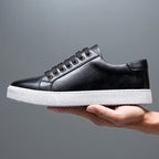 Marco Men's Leather Sneakers – Sleek Genuine Leather Sneakers with a Cushioned Sole and Timeless Design