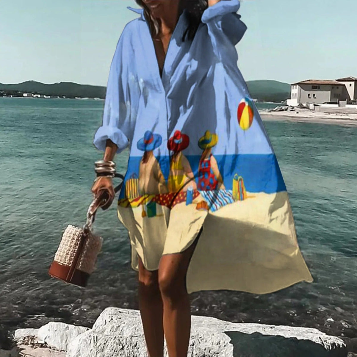 Simone Women's Shirt Dress – Relaxed Lightweight Linen Dress with Straight Cut & Summer Style – Casual Linen Shirt Dress