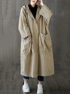 Adeline Women's Trench Coat – Long Hooded Coat with an Elegant Fit for Rainy Days