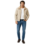 Julian Men's Fur-Collar Jacket – Elegant Zip-Up Coat with a Modern Slim Fit
